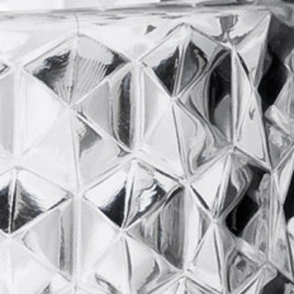 Set of Four Clear Diamond Acrylic Stemmed All Purpose Wine Glass HomeRoots