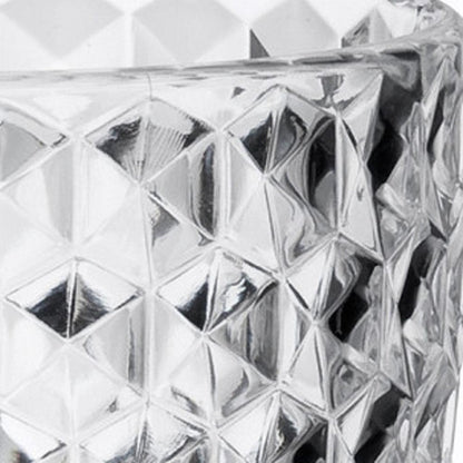 Set of Four Clear Diamond Acrylic Stemmed All Purpose Wine Glass