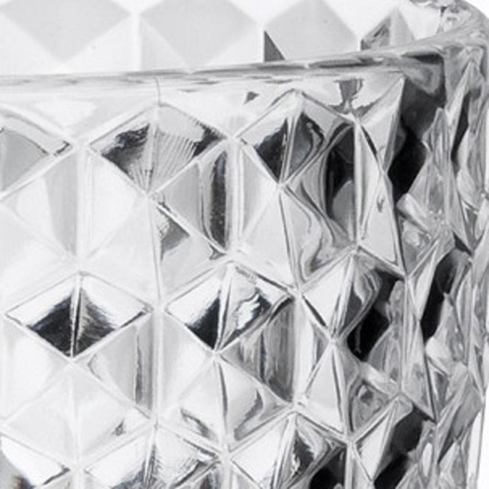 Set of Four Clear Diamond Acrylic Stemmed All Purpose Wine Glass HomeRoots