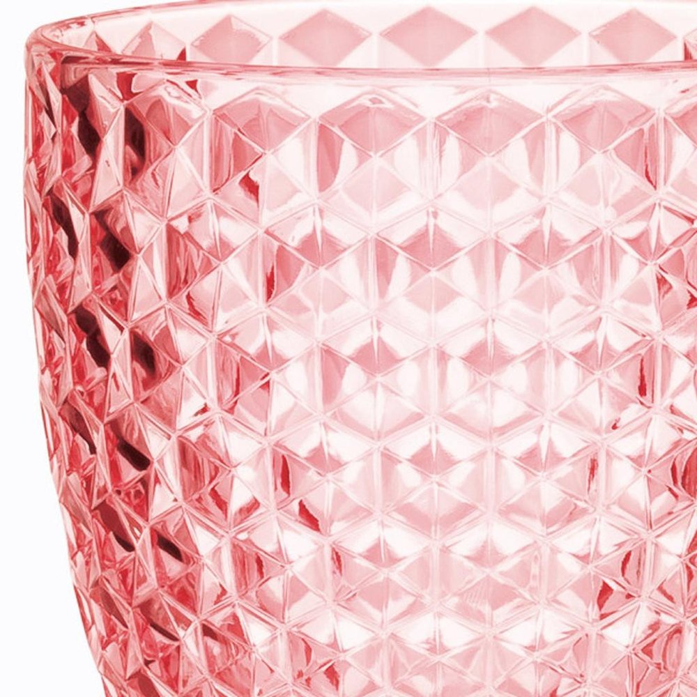 Set of Four Pink Diamond Acrylic Stemmed All Purpose Wine Glass HomeRoots