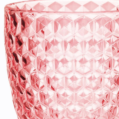 Set of Four Pink Diamond Acrylic Stemmed All Purpose Wine Glass HomeRoots