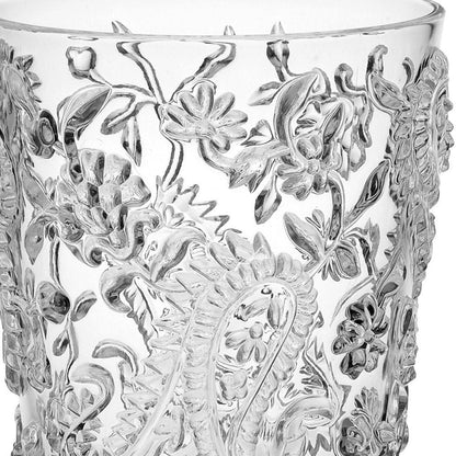 Set of Four Clear Paisley Acrylic Stemmed All Purpose Wine Glass HomeRoots
