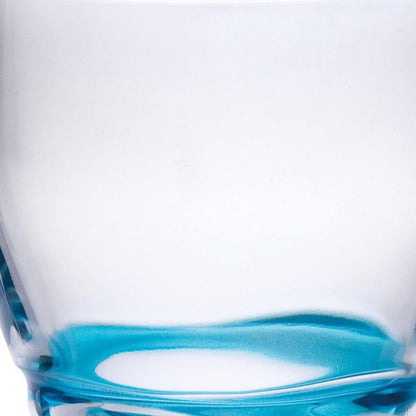 Set of Four Clear and Blue Swirl Acrylic Stemmed All Purpose Wine Glass HomeRoots