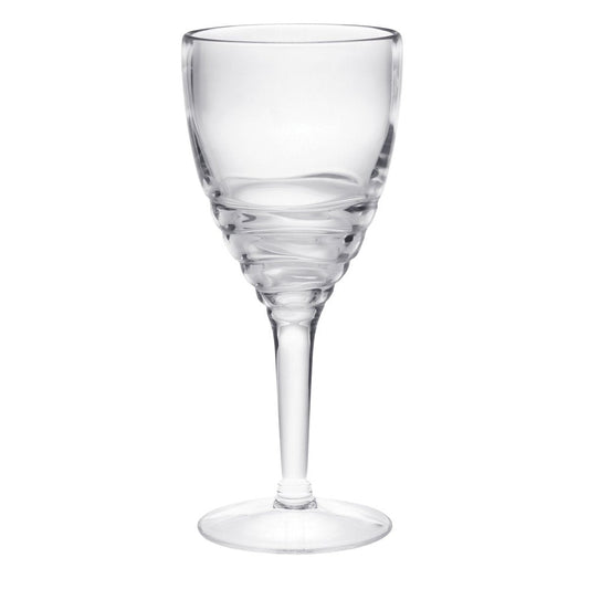 Set of Four Clear Swirl Acrylic Stemmed All Purpose Wine Glass HomeRoots