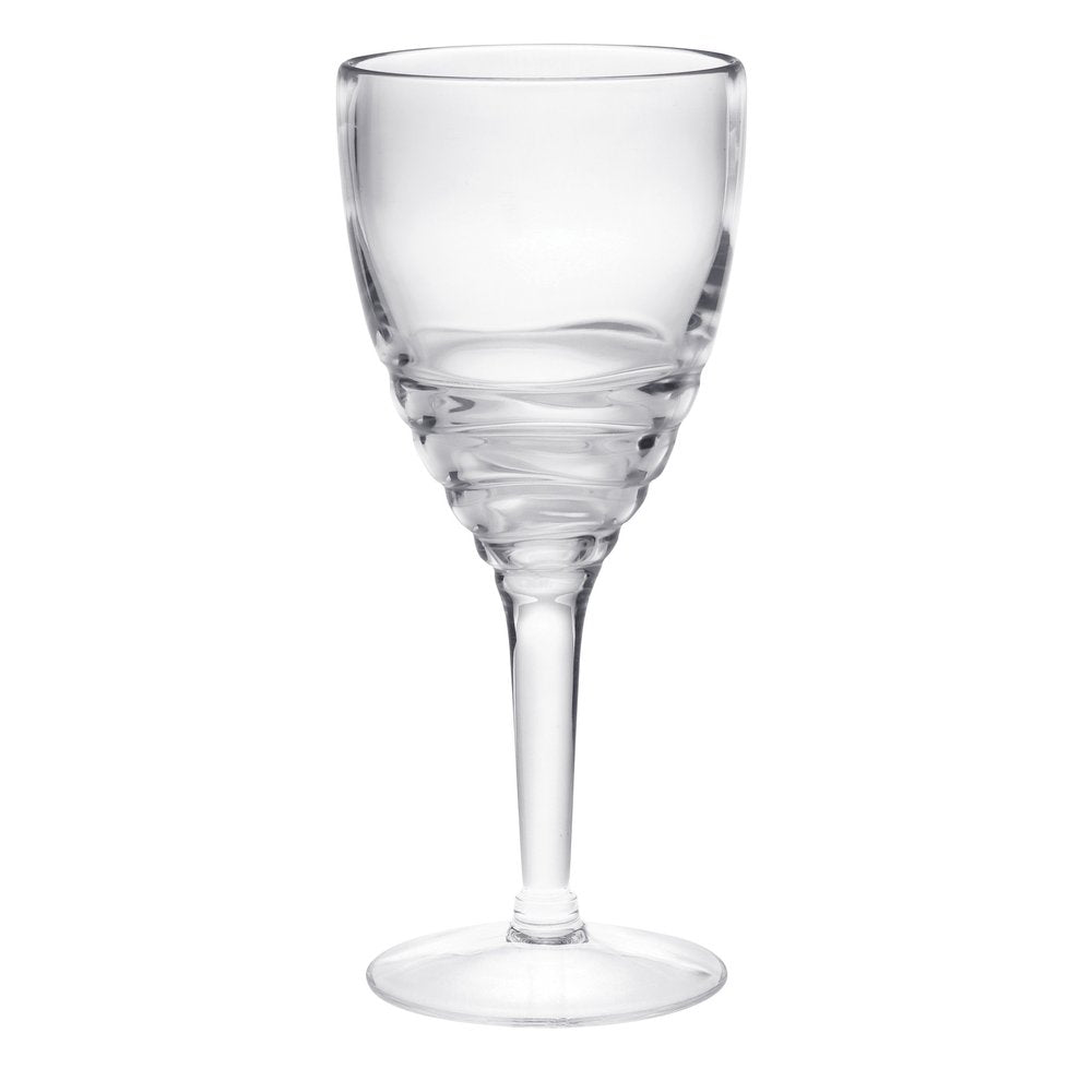 Set of Four Clear Swirl Acrylic Stemmed All Purpose Wine Glass HomeRoots