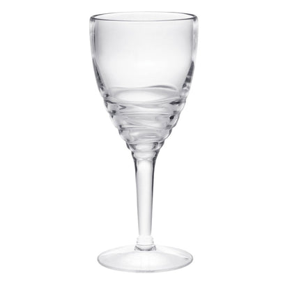 Set of Four Clear Swirl Acrylic Stemmed All Purpose Wine Glass HomeRoots