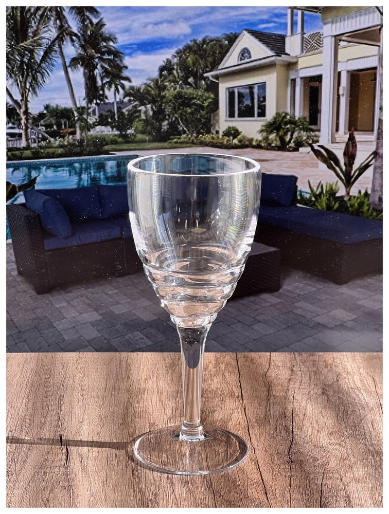 Set of Four Clear Swirl Acrylic Stemmed All Purpose Wine Glass HomeRoots