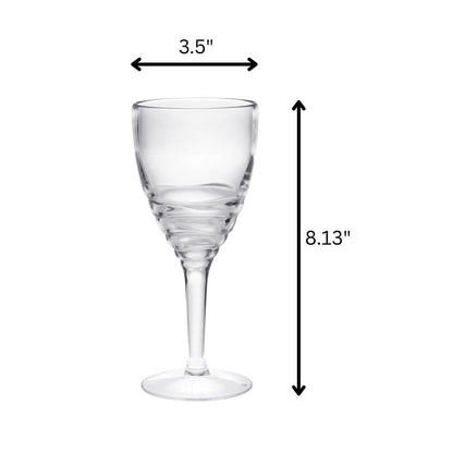Set of Four Clear Swirl Acrylic Stemmed All Purpose Wine Glass