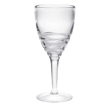 Set of Four Clear Swirl Acrylic Stemmed All Purpose Wine Glass HomeRoots