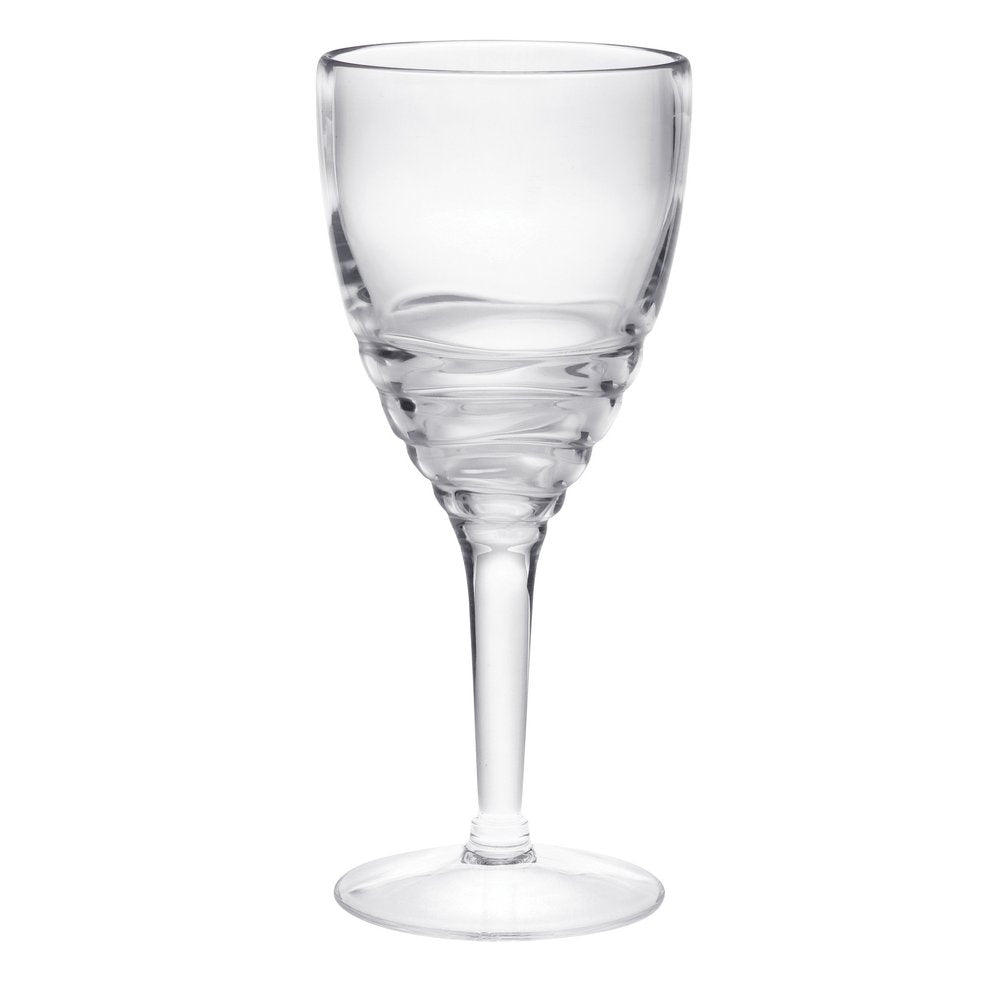Set of Four Clear Swirl Acrylic Stemmed All Purpose Wine Glass HomeRoots