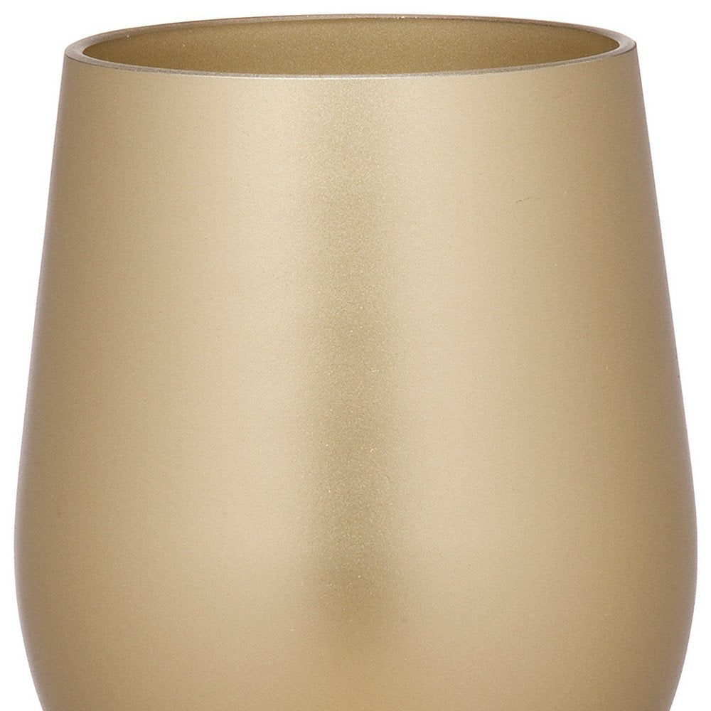 Set of Four Gold Acrylic Stemmed All Purpose Wine Glasses HomeRoots