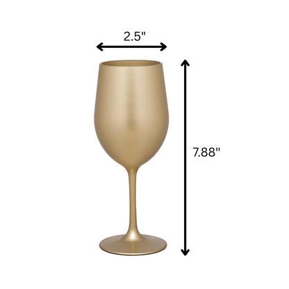 Set of Four Gold Acrylic Stemmed All Purpose Wine Glasses HomeRoots