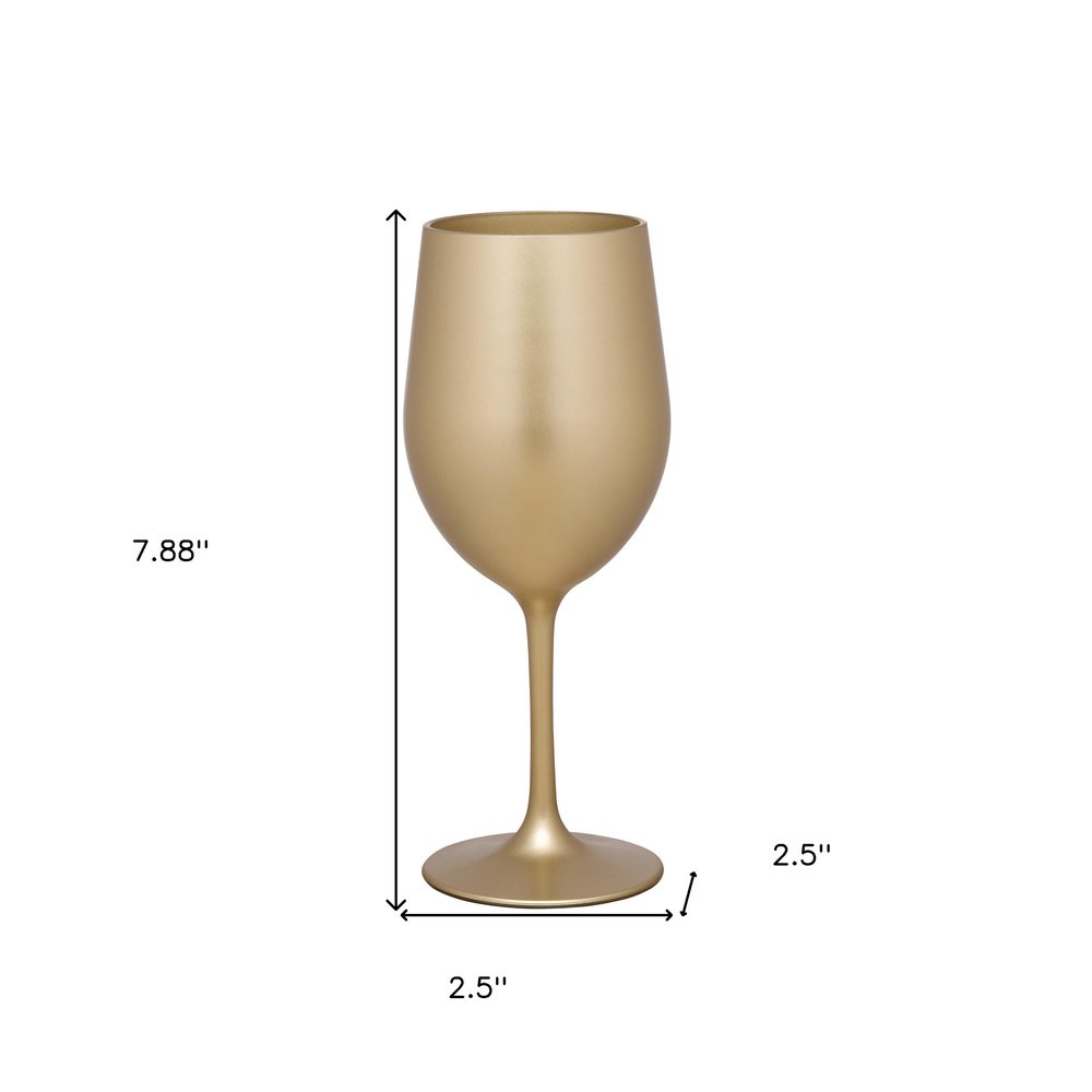 Set of Four Gold Acrylic Stemmed All Purpose Wine Glasses HomeRoots
