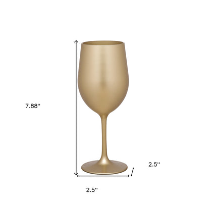Set of Four Gold Acrylic Stemmed All Purpose Wine Glasses