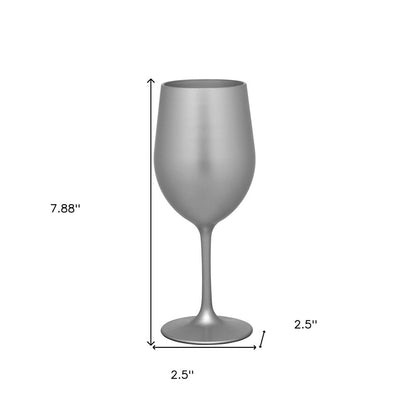 Set of Four Silver Acrylic Stemmed All Purpose Wine Glass HomeRoots