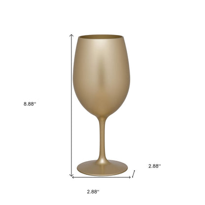 Set of Four Gold Acrylic Stemmed All Purpose Wine Glass HomeRoots