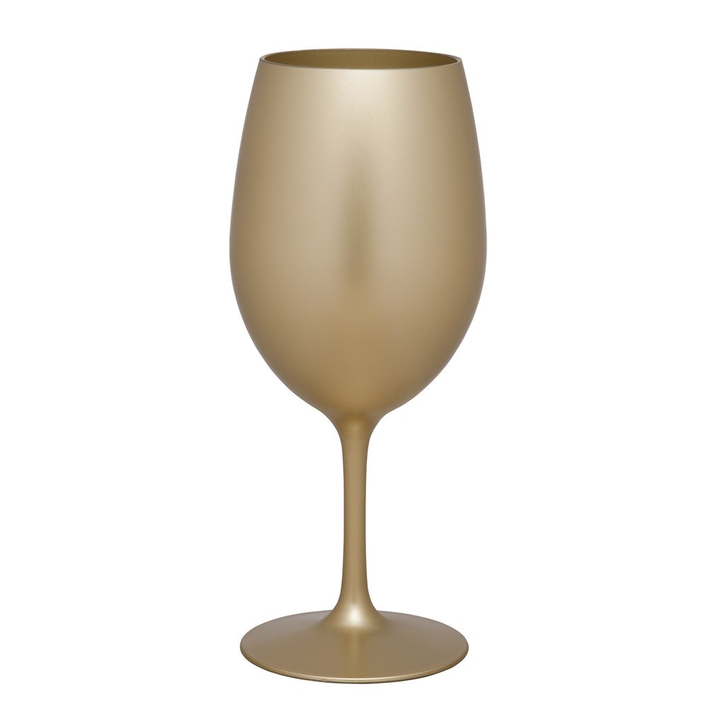 Set of Four Gold Acrylic Stemmed All Purpose Wine Glass HomeRoots