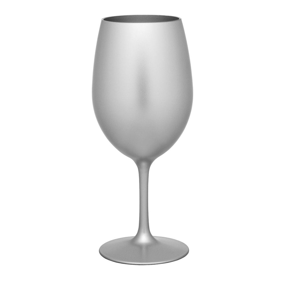 Set of Four Silver Acrylic Stemmed All Purpose Wine Glass HomeRoots