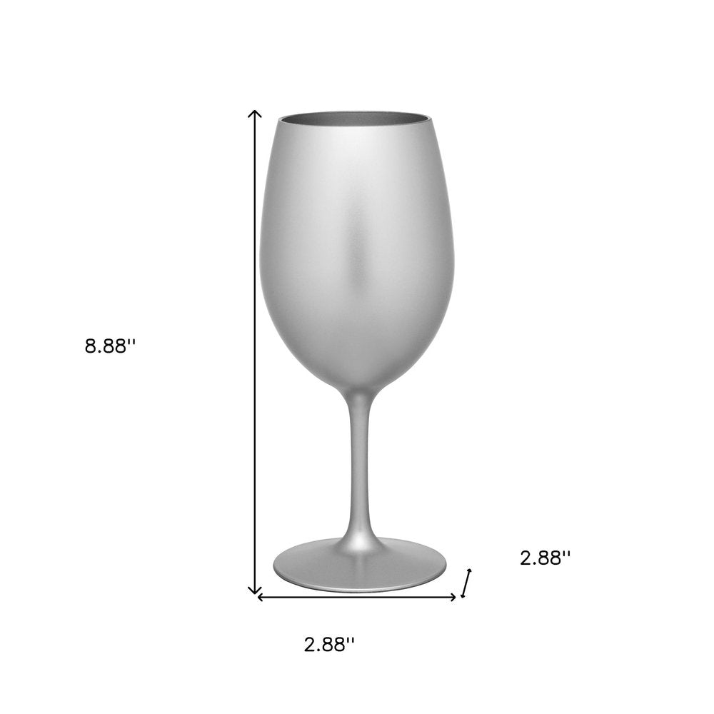 Set of Four Silver Acrylic Stemmed All Purpose Wine Glass — view 5