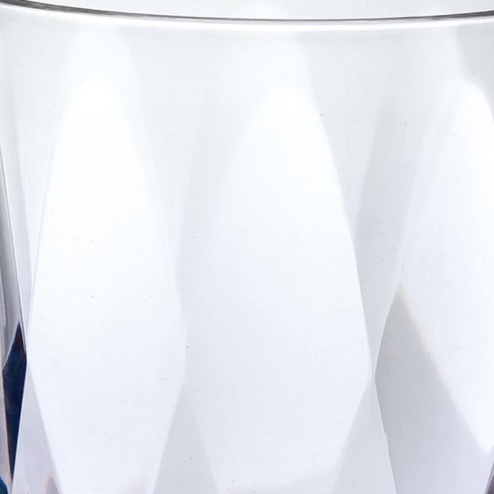 Set of Four Clear and Rainbow Geometric Acrylic Stemmed All Purpose Wine Glasses