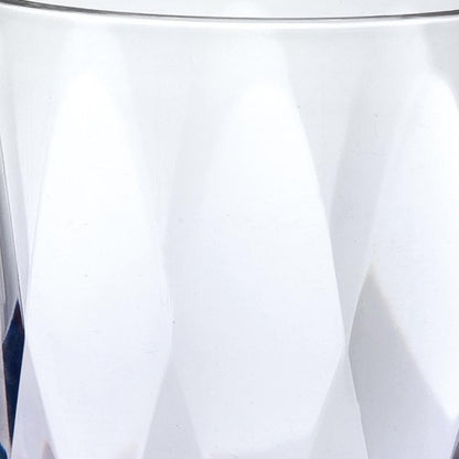 Set of Four Clear and Rainbow Geometric Acrylic Stemmed All Purpose Wine Glasses HomeRoots