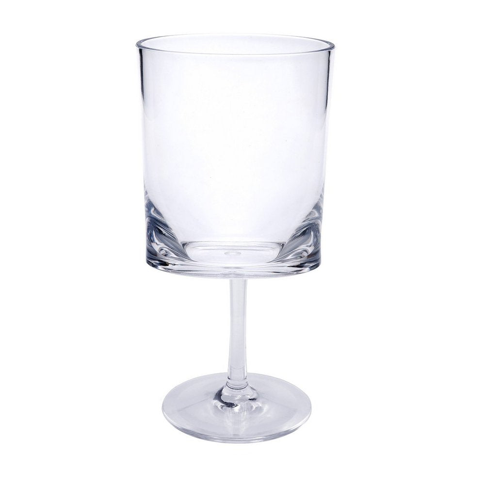 Set of Four Clear Acrylic Stemmed All Purpose Wine Glass HomeRoots