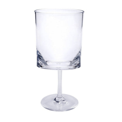 Set of Four Clear Tritan Plastic Stemmed All Purpose Wine Glass HomeRoots