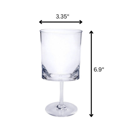 Set of Four Clear Tritan Plastic Stemmed All Purpose Wine Glass HomeRoots