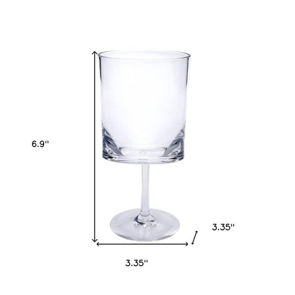 Set of Four Clear Tritan Plastic Stemmed All Purpose Wine Glass HomeRoots
