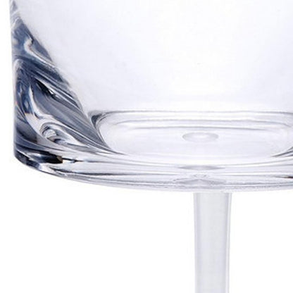 Set of Four Clear Tritan Plastic Stemmed All Purpose Wine Glass HomeRoots