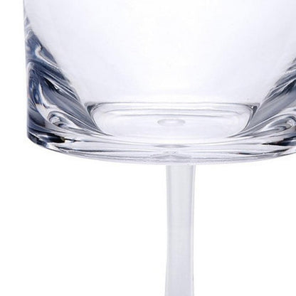 Set of Four Clear Tritan Plastic Stemmed All Purpose Wine Glass HomeRoots