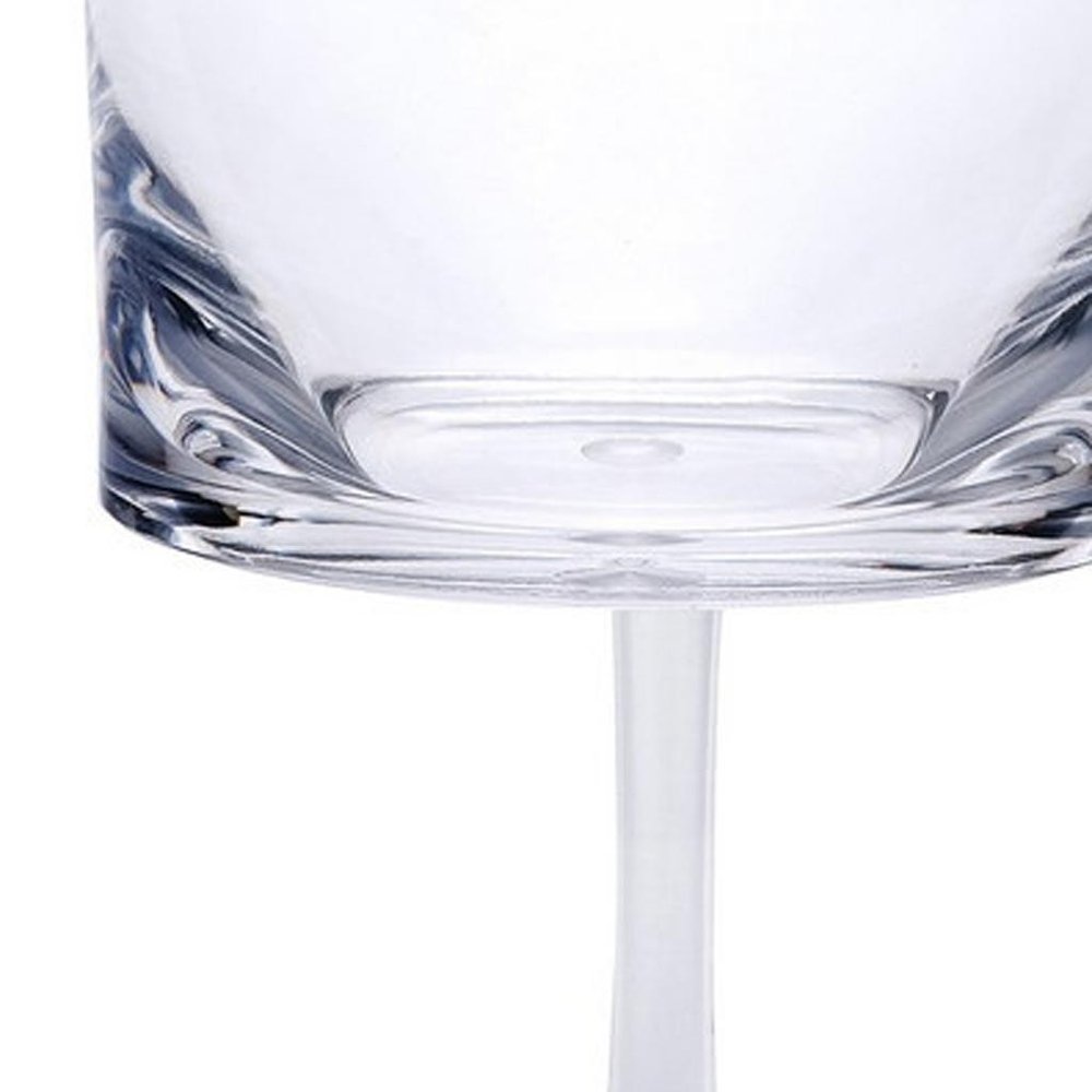 Set of Four Clear Tritan Plastic Stemmed All Purpose Wine Glass HomeRoots