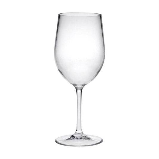 Set of Four Clear Tritan Plastic Stemmed All Purpose Wine Glass HomeRoots