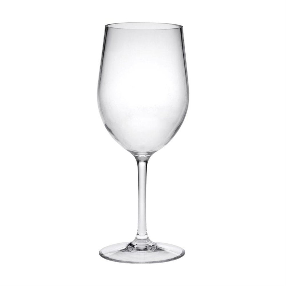 Set of Four Clear Tritan Plastic Stemmed All Purpose Wine Glass HomeRoots