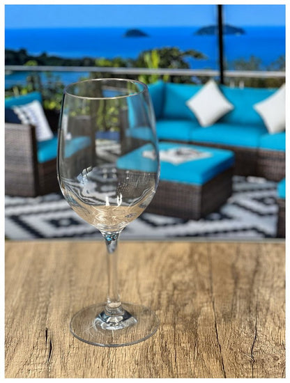 Set of Four Clear Tritan Plastic Stemmed All Purpose Wine Glass HomeRoots