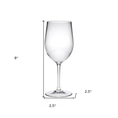 Set of Four Clear Tritan Plastic Stemmed All Purpose Wine Glass HomeRoots