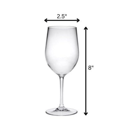 Set of Four Clear Tritan Plastic Stemmed All Purpose Wine Glass HomeRoots