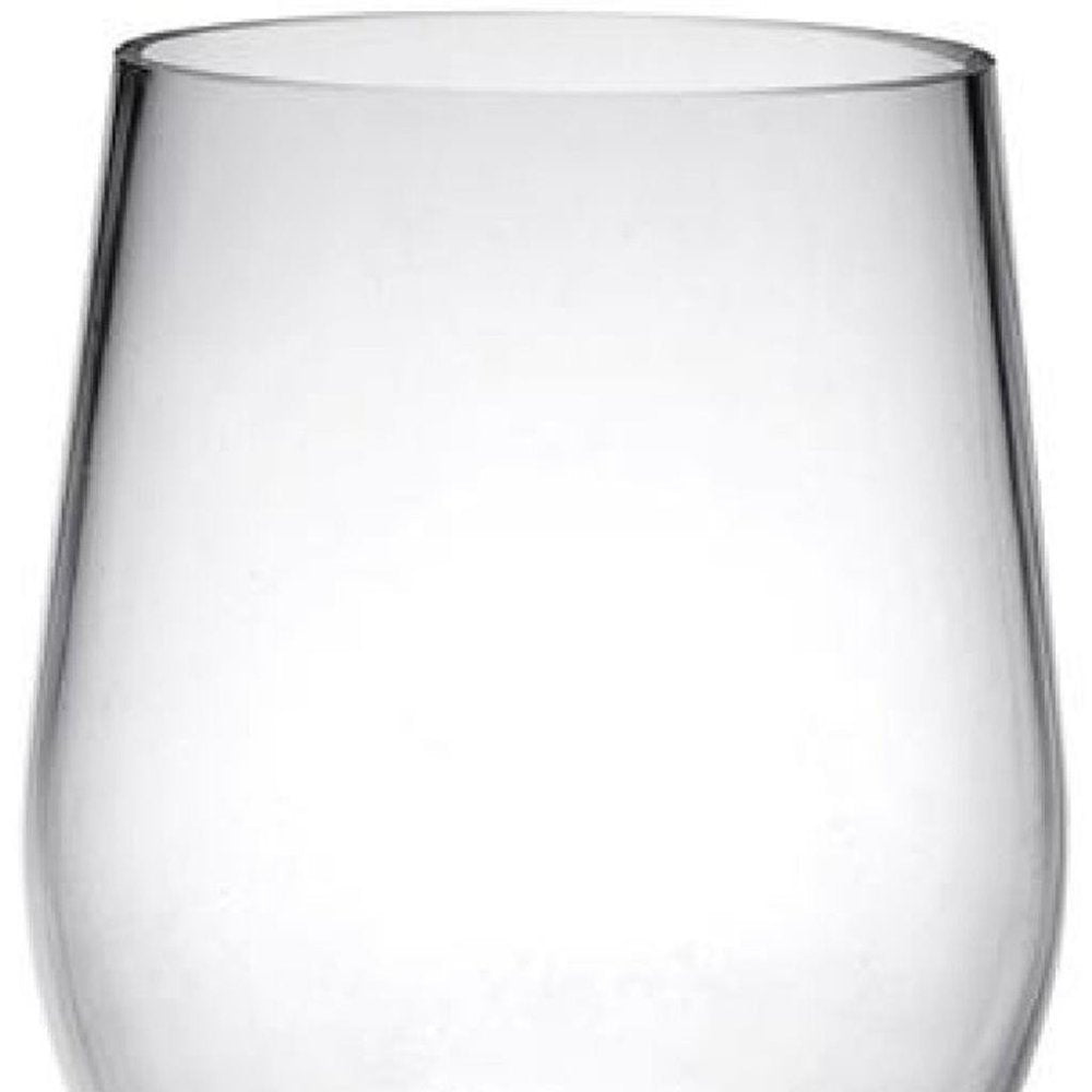 Set of Four Clear Tritan Plastic Stemmed All Purpose Wine Glass HomeRoots