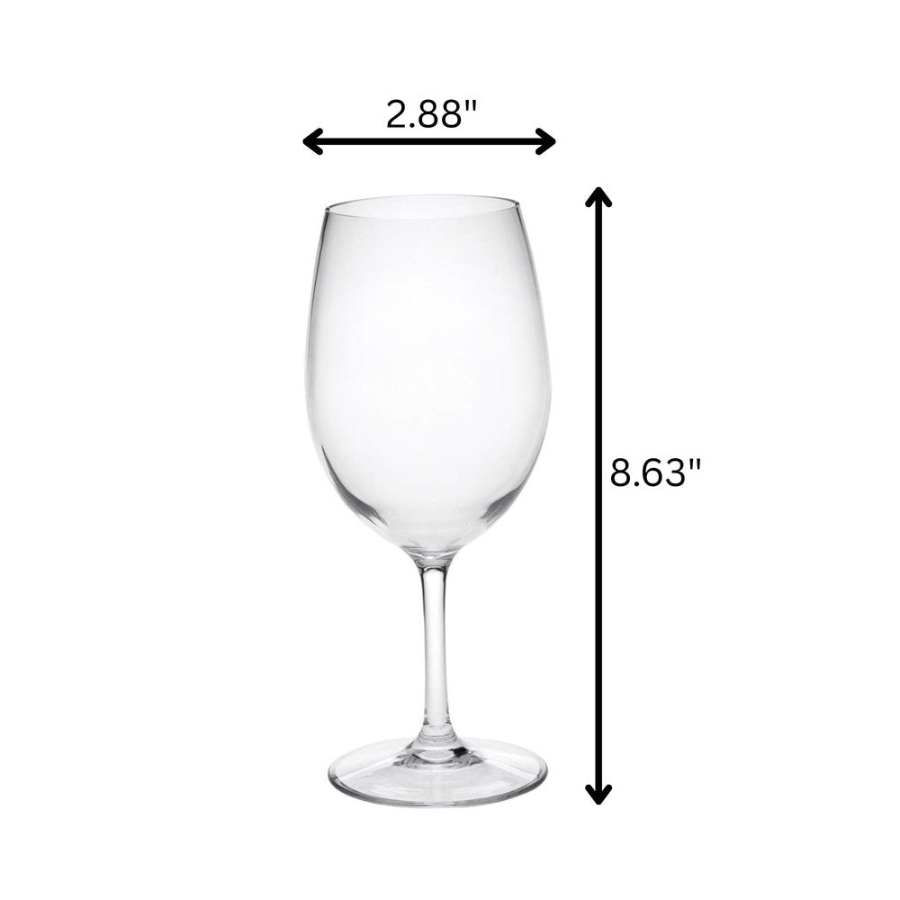 Set of Four Clear Tritan Plastic Stemmed All Purpose Wine Glass HomeRoots