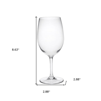 Set of Four Clear Tritan Plastic Stemmed All Purpose Wine Glass HomeRoots