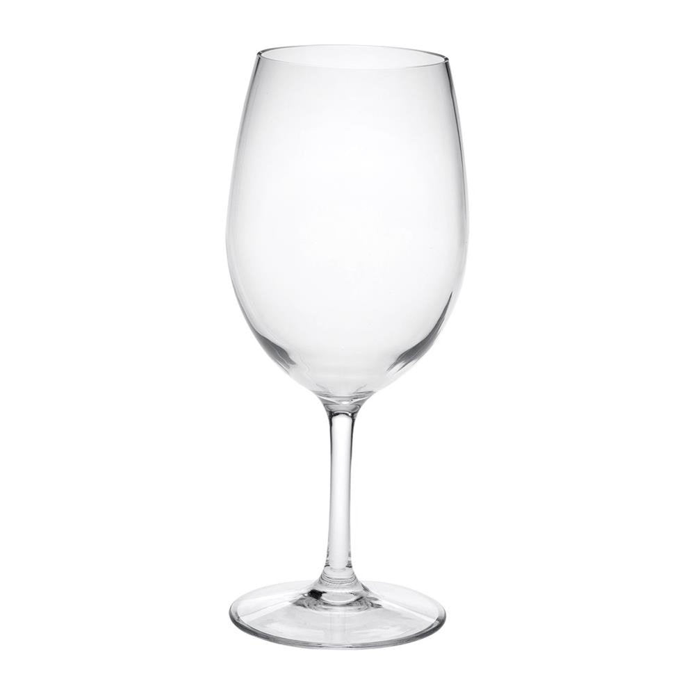 Set of Four Clear Tritan Plastic Stemmed All Purpose Wine Glass HomeRoots