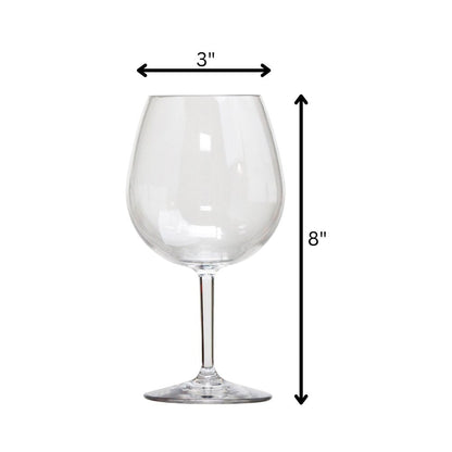 Set of Four Clear Tritan Plastic Stemmed All Purpose Wine Glass HomeRoots
