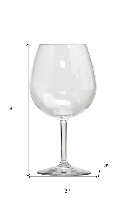 Set of Four Clear Tritan Plastic Stemmed All Purpose Wine Glass HomeRoots