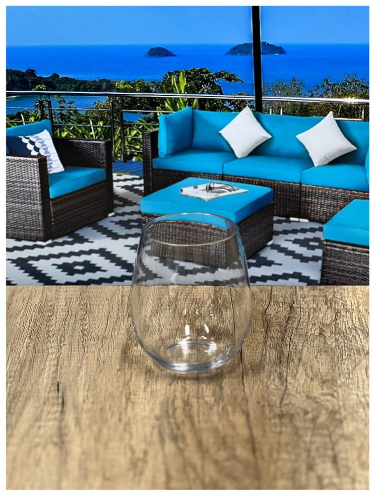 Set of Four Clear Tritan Plastic Balloon or Round Bowl Stemless All Purpose Wine Glass HomeRoots