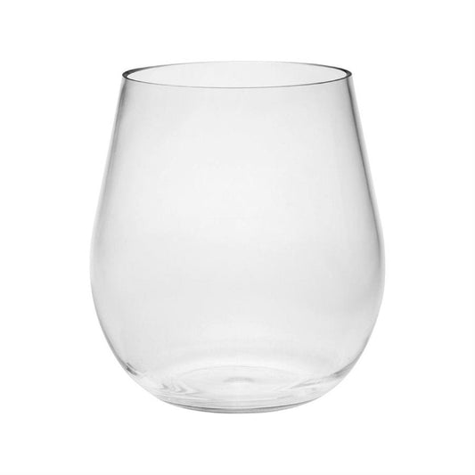 Set of Four Clear Tritan Plastic Balloon or Round Bowl Stemless All Purpose Wine Glass HomeRoots