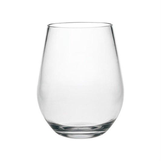 Set of Four Clear Tritan Plastic Stemless All Purpose Wine Glasses
