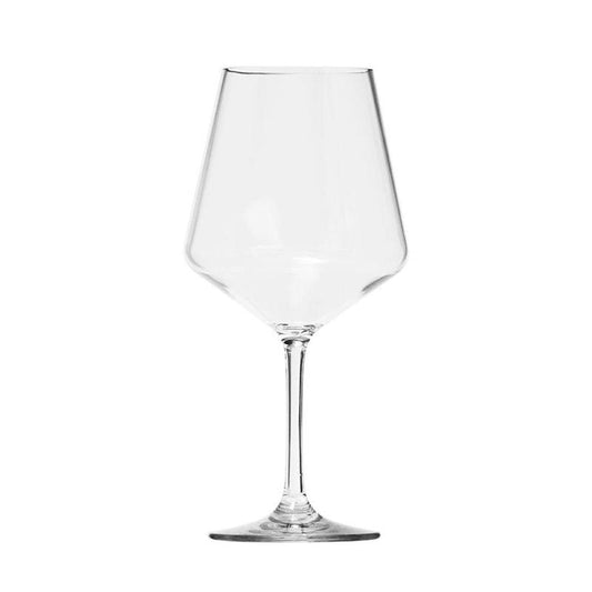 Set of Four Clear Tritan Plastic Stemmed All Purpose Wine Glasses HomeRoots