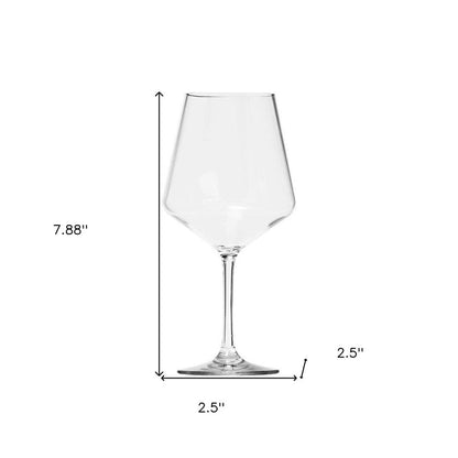 Set of Four Clear Tritan Plastic Stemmed All Purpose Wine Glasses HomeRoots