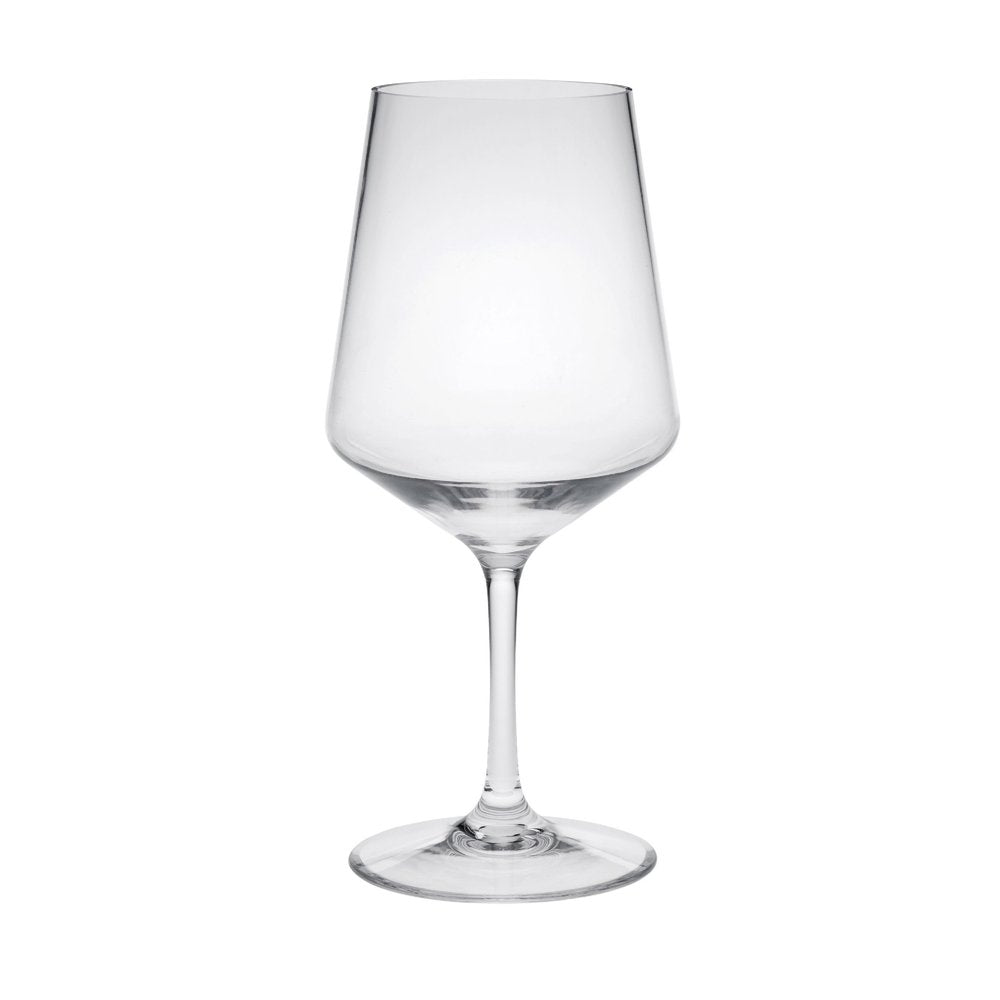 Set of Four Clear Tritan Plastic Stemmed All Purpose Wine Glasses HomeRoots