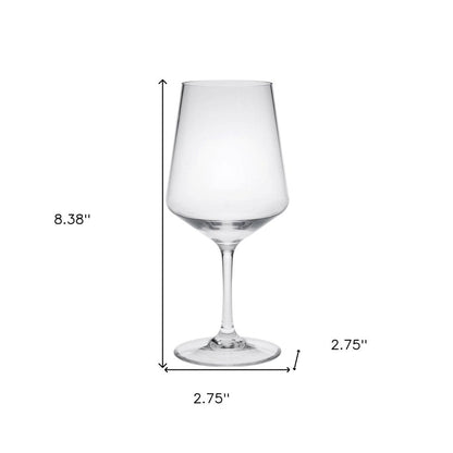Set of Four Clear Tritan Plastic Stemmed All Purpose Wine Glasses HomeRoots